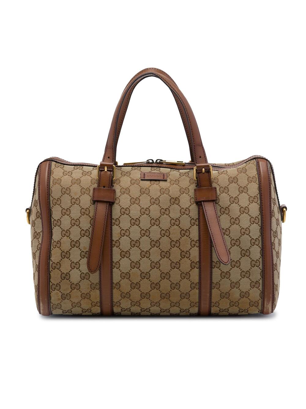 Gucci Lady Web Boston Bag Gg Canvas #365912G93B